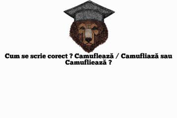 Cum se scrie corect ? Camuflează / Camufliază sau Camufliează ?