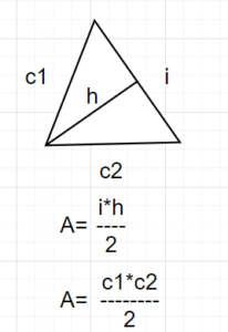 Cum se calculează aria triunghiului dreptunghic