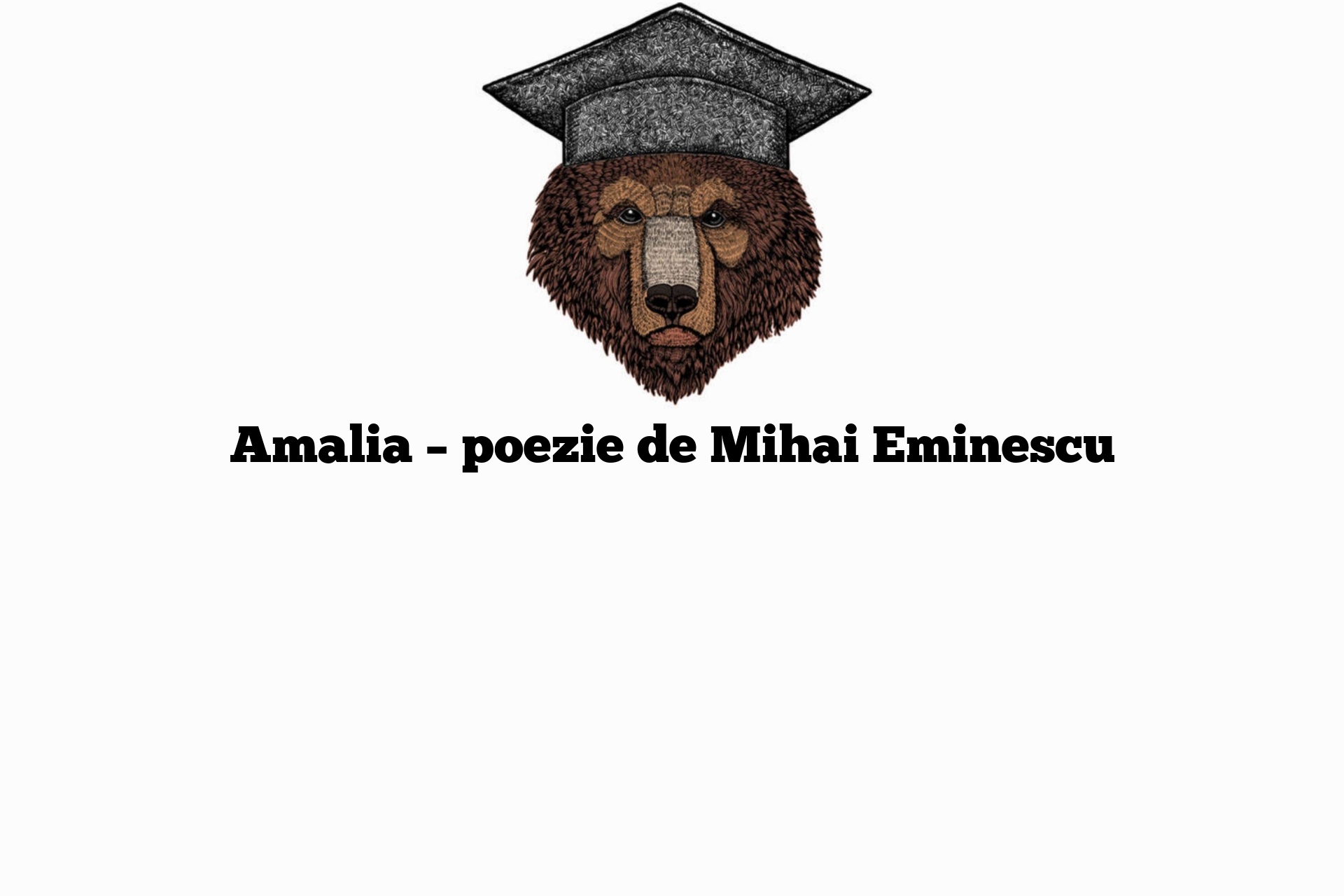 Amalia – poezie de Mihai Eminescu