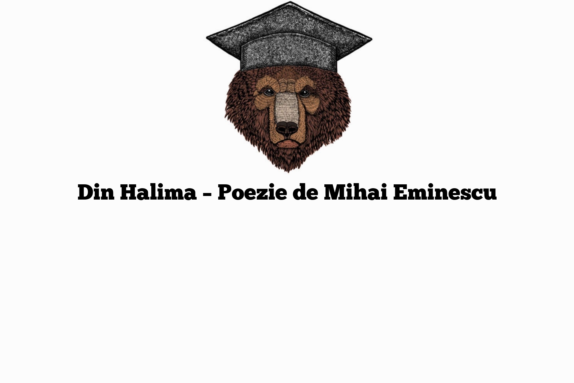 Din Halima – Poezie de Mihai Eminescu