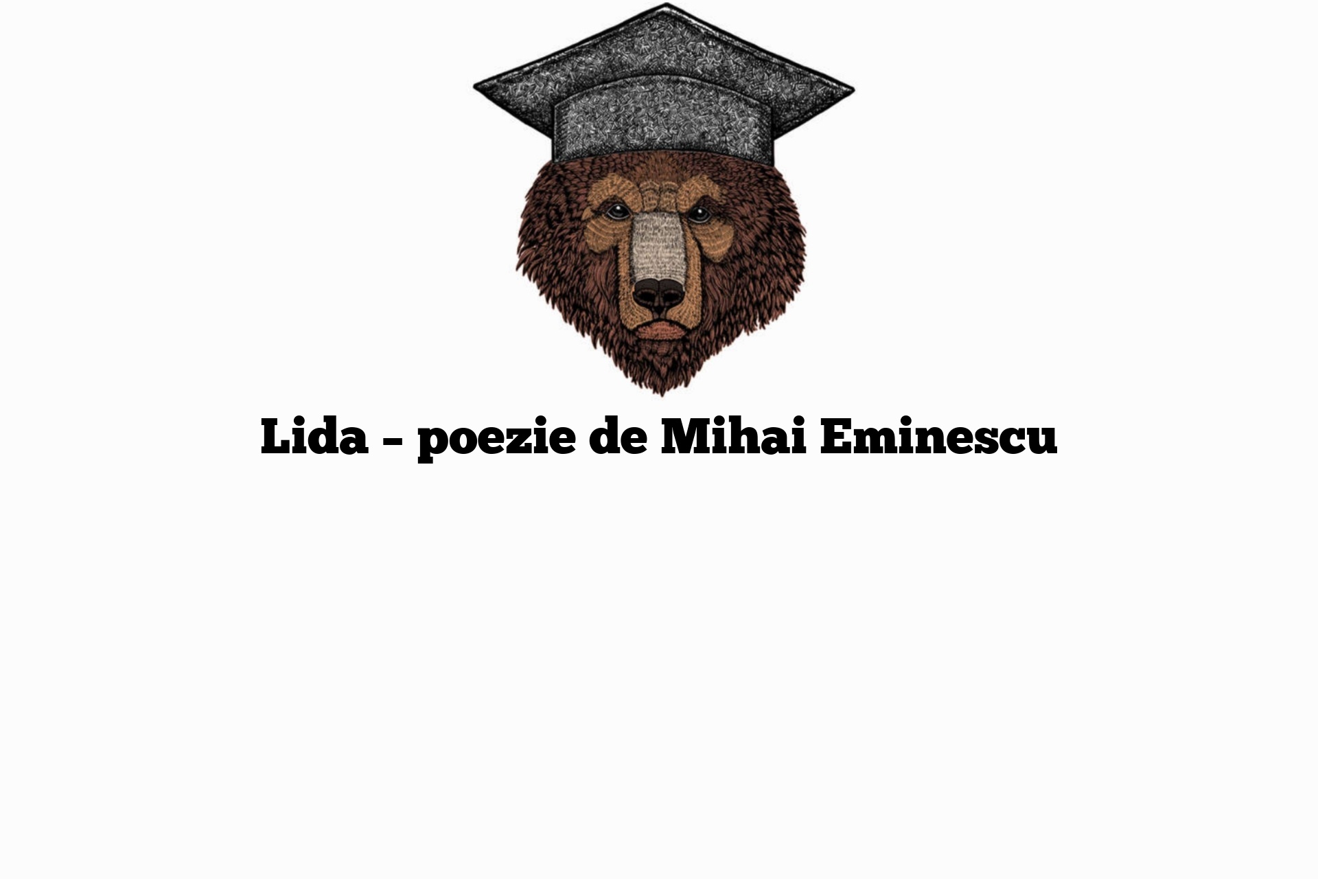 Lida – poezie de Mihai Eminescu