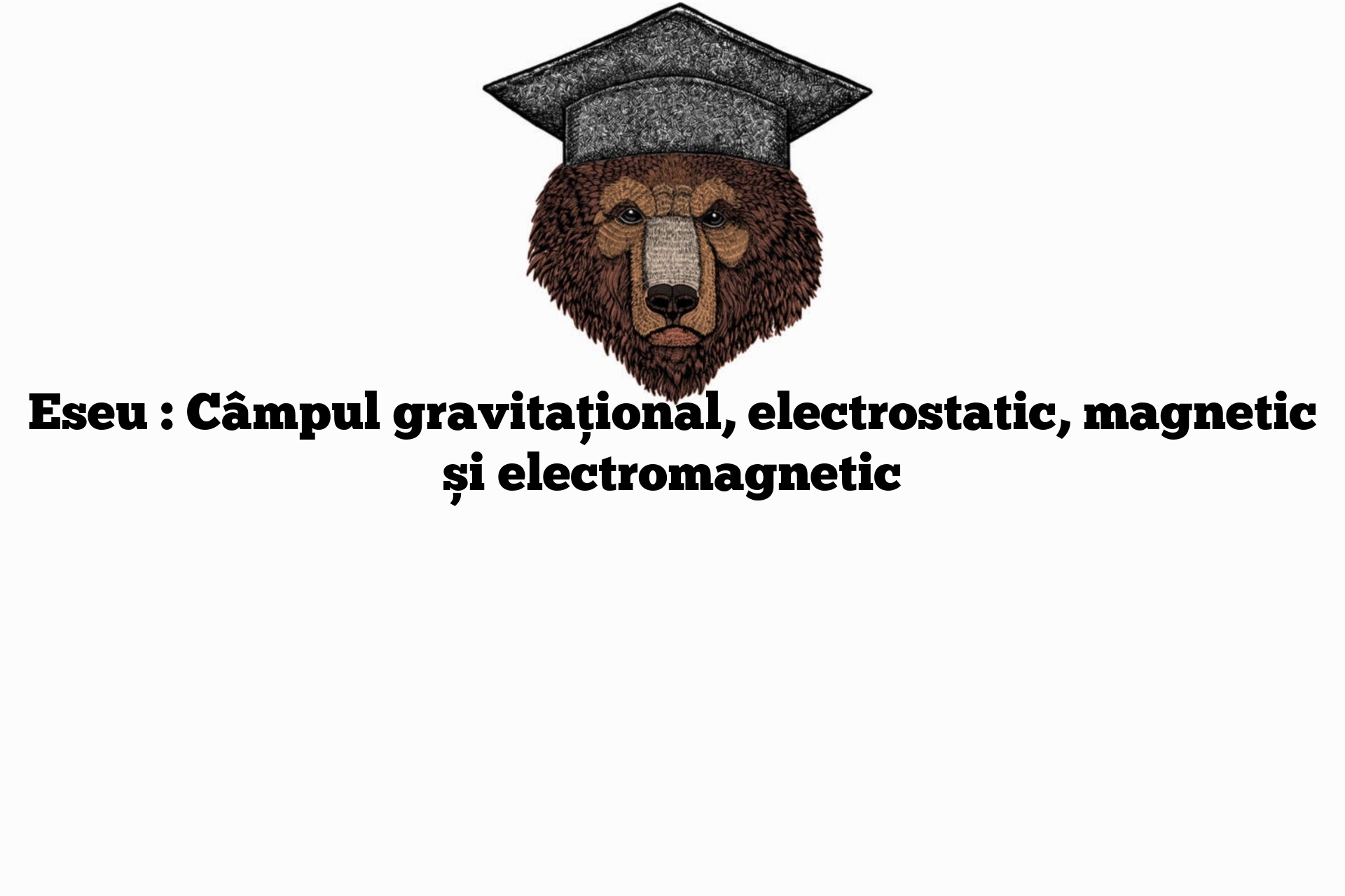 Eseu : Câmpul gravitațional, electrostatic, magnetic și electromagnetic